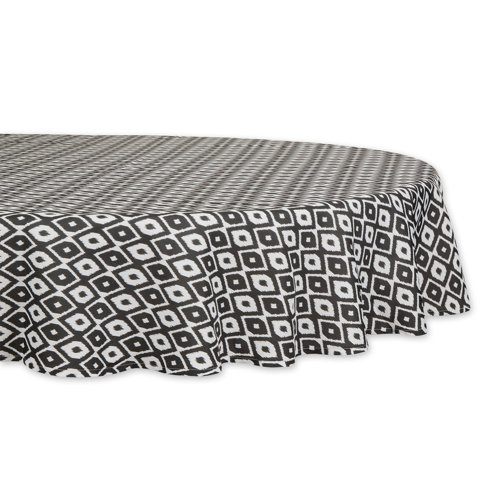 Corrigan Studio® Black Ikat Outdoor Tablecloth 60 Round Wayfair